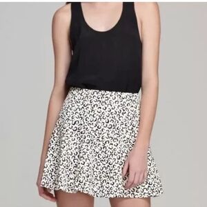 Tibi Leopard Print Multicolor Flare Mini Skirt Size 0